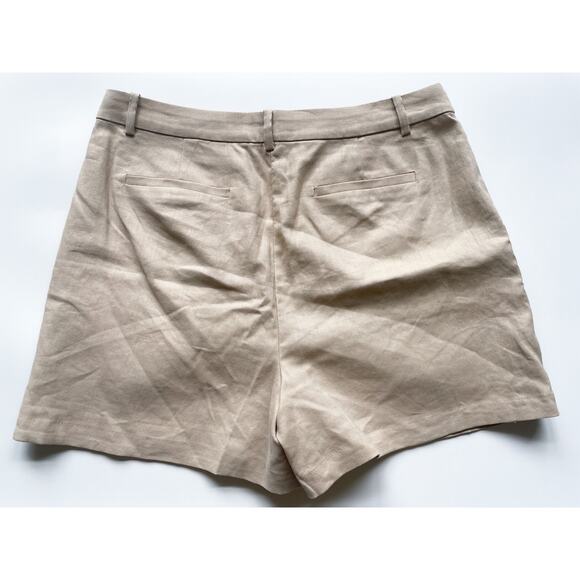 Women's J.Crew Tan Linen Blend Trouser Shorts Size 12 - Picture 4 of 8